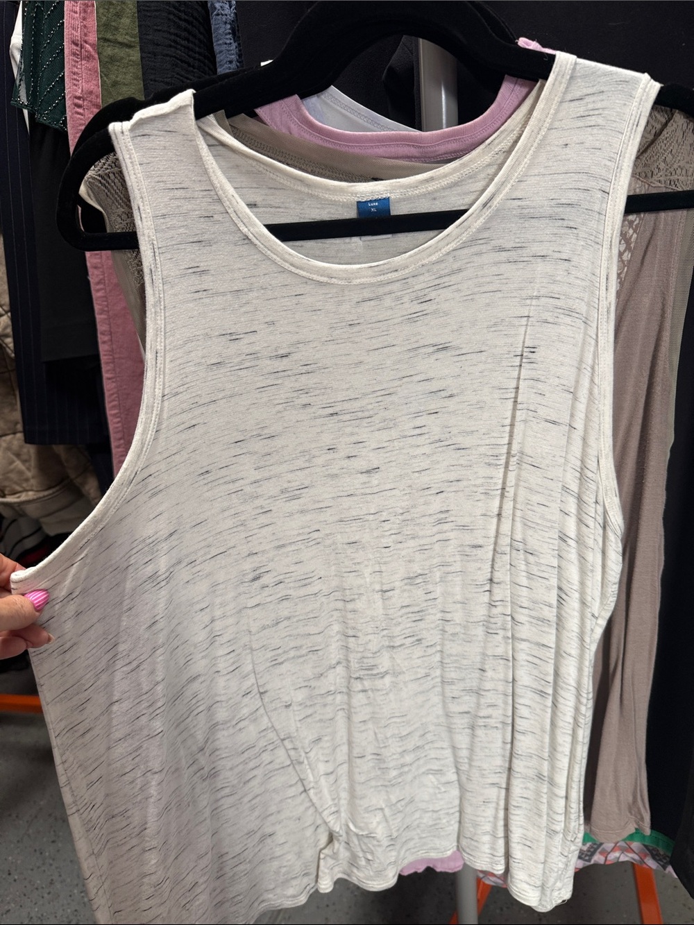 Old Navy Cream Heathered Sleeveless Tank Top